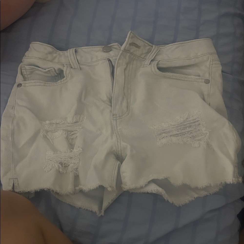 Target Women's Distressed Jean Shorts - Light Gray